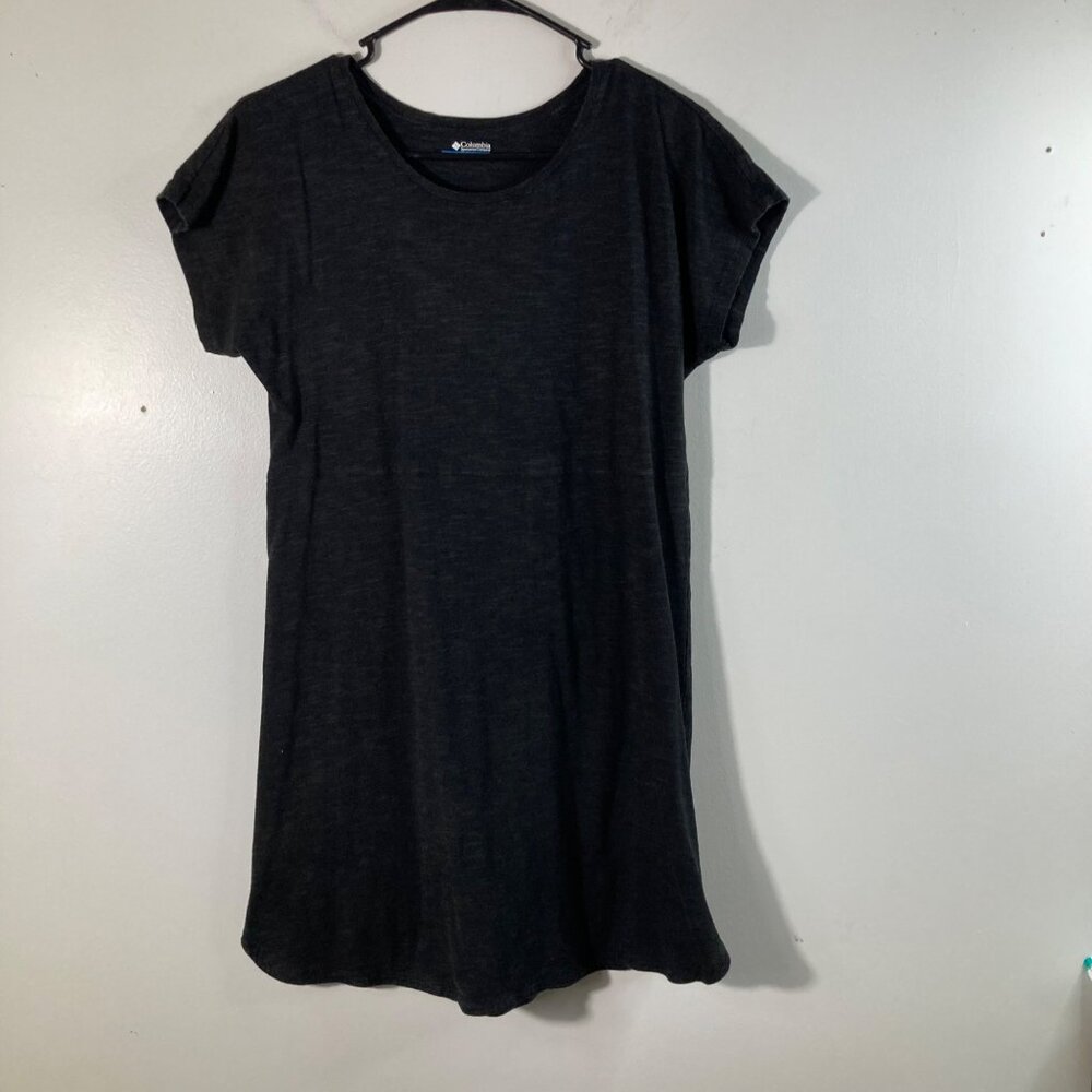 Womens Columbia Tee Shirt Dress Short Sleeve‎ Black S Cotton Rayon Elastane